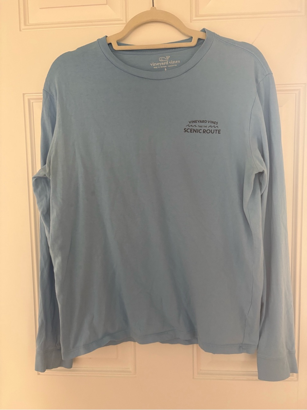 Vineyard Vines Light Blue Long-Sleeve “Scenic Route” tee
